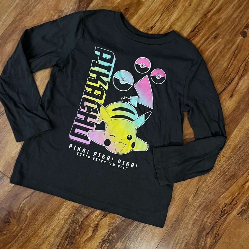 Pikachu Dark Gray Long Sleeve Shirt